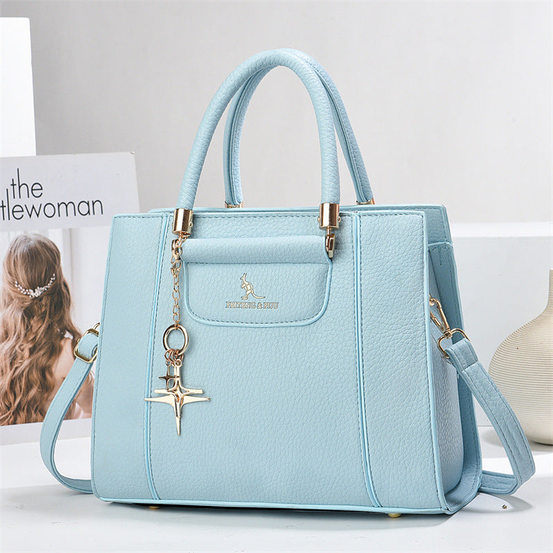 Premium Light Blue Leather-Style Tote – Work & Travel Bag