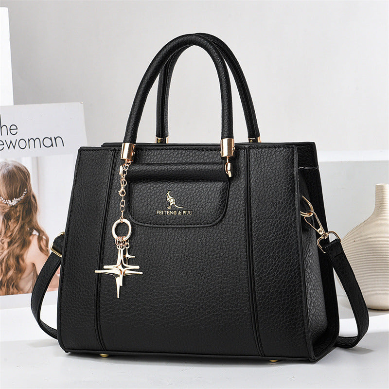 Premium Black Leather-Style Tote – Work & Travel Bag